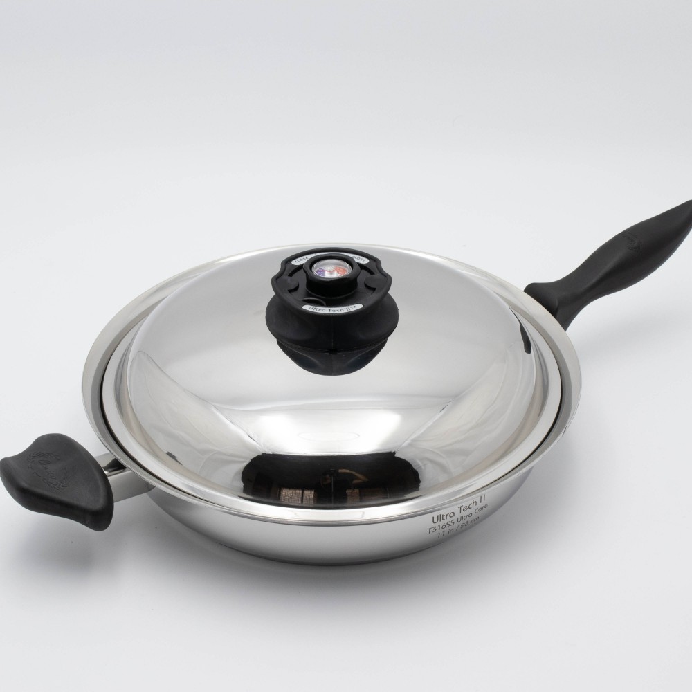 13" Jumbo Stainless Steel Electric Skillet W/ Center Knob Flat Cover